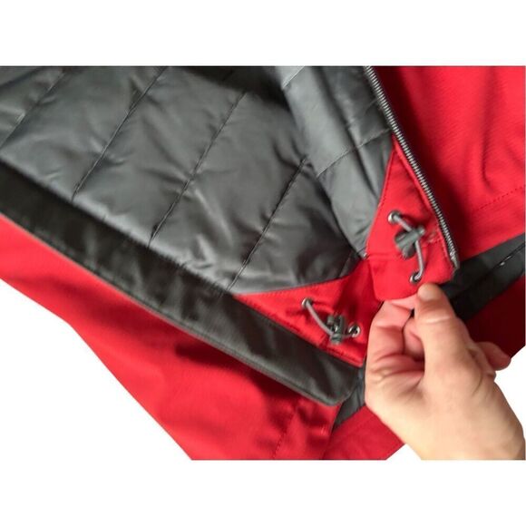 North Face Men’s Snow Jacket size M Windwall Hooded Lined Gray Red - Picture 14 of 14